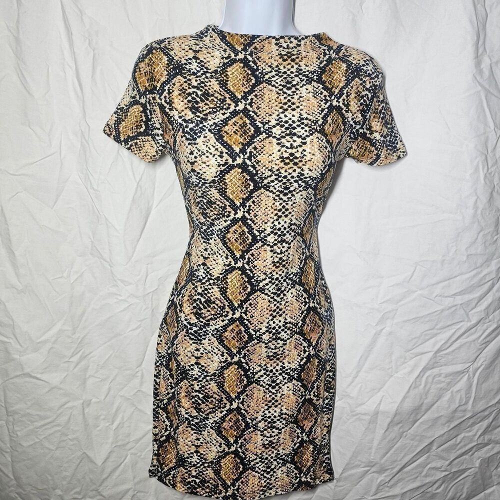 Snake skin corset style back Mini bodycon dress